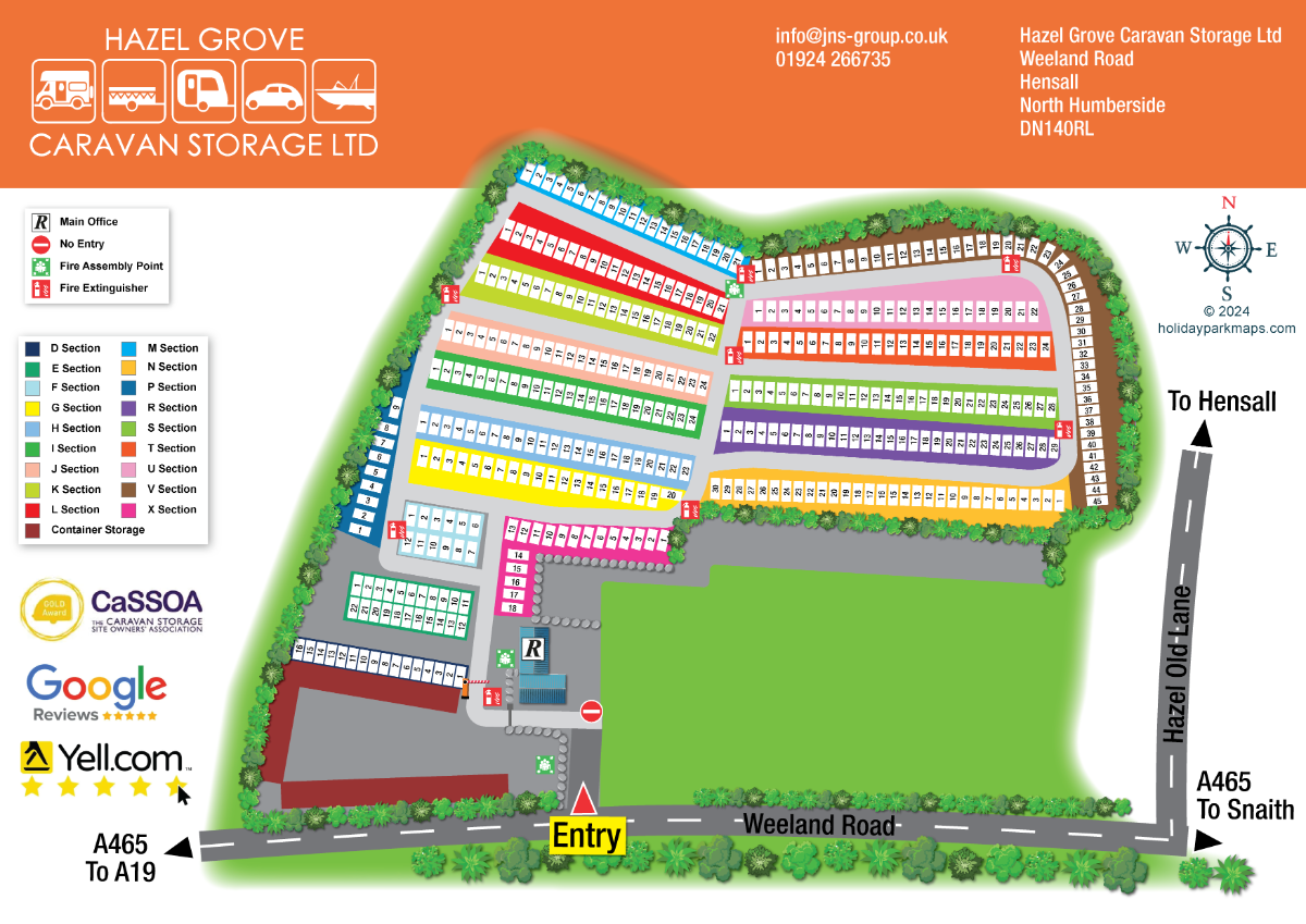 Finished illustrated map for Hazel Grove Caravan Storage