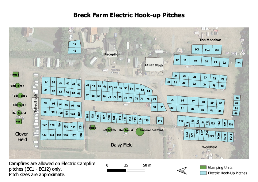 Outdated hand-drawn or Google-style holiday park map that looks unprofessional