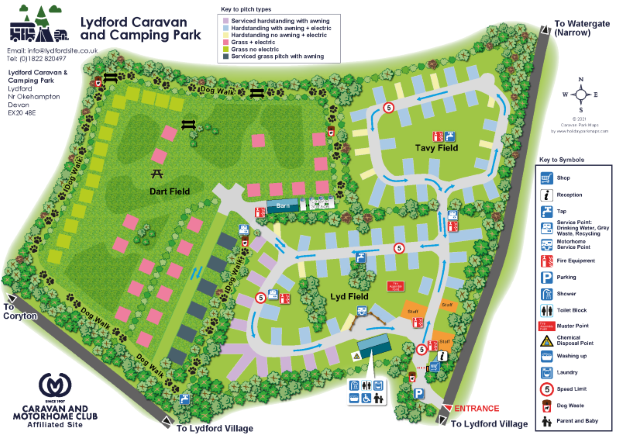 lydfordmap large holiday park map sample