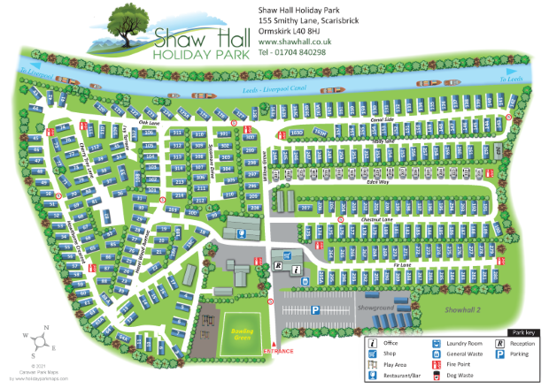 shawhall large holiday park map sample