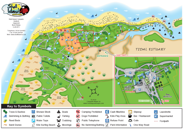 shellislandmap large holiday park map sample