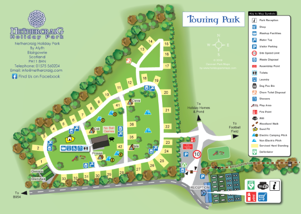 touring large holiday park map sample