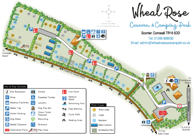 whealrose large holiday park map sample