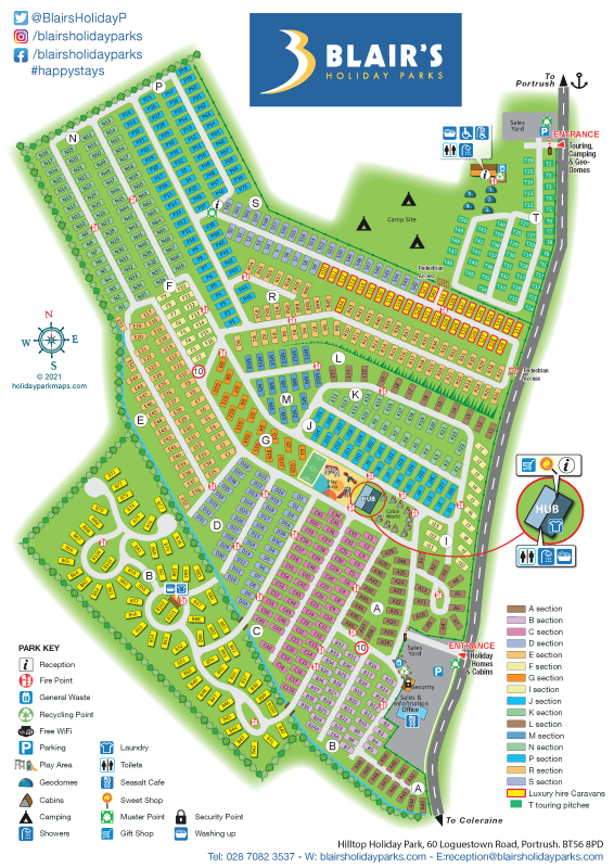 hilltop large holiday park map sample
