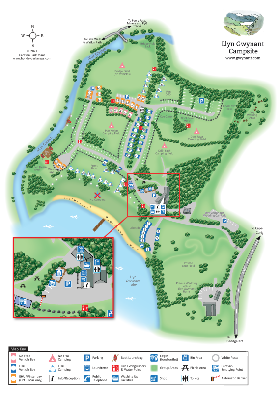 llyngwynanta page 1 large holiday park map sample