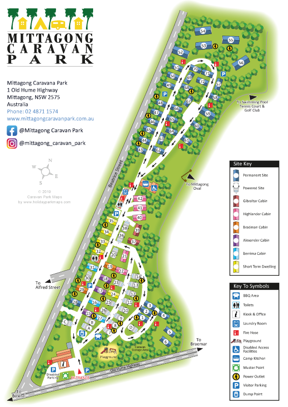 mittagong large holiday park map sample