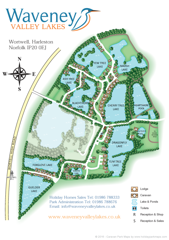 waveneyvalleylakes large holiday park map sample